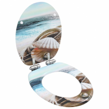 vidaXL vidaXL lassan csukódó kagylómintás MDF WC-ülőke fürdőszoba kiegészítő