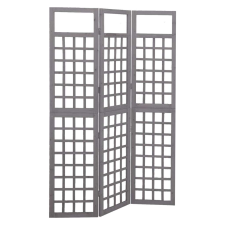 vidaXL vidaXL szürke 3 paneles tömör fenyőfa térelválasztó/lugasrács 121x180cm bútor