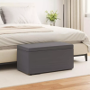 vidaXL vidaXL Zsámoly Szürke 81 x 41 x 40 cm Műbőr és Műanyag Fa