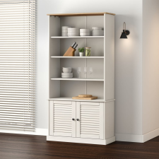 vidaXL Vigo fehér tömör fenyőfa könyvespolc 85x35x170 cm bútor