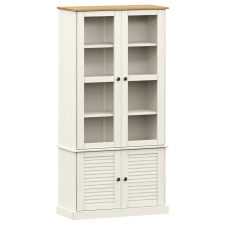 vidaXL VIGO fehér üvegvitrines tömör fenyőszekrény 85x35x170 cm bútor
