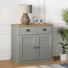 vidaXL VIGO szürke tömör fenyőfa fiókos tálalószekrény 78x40x75 cm bútor
