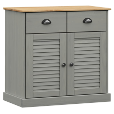 vidaXL VIGO szürke tömör fenyőfa fiókos tálalószekrény 78x40x75 cm (353204) bútor