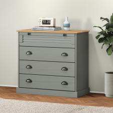 vidaXL VIGO szürke tömör fenyőfa komód 80x40x76 cm bútor