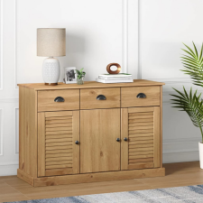 vidaXL VIGO tömör fenyőfa fiókos tálalószekrény 113x40x75 cm bútor