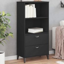 vidaXL VIKEN fekete tömör fenyőfa könyvespolc 60 x 35 x 123 cm bútor