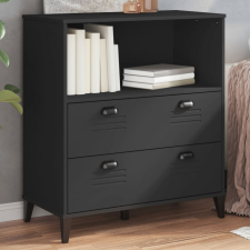 vidaXL VIKEN fekete tömör fenyőfa könyvespolc 80 x 40 x 90 cm bútor