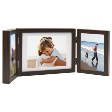 vidaXL világosbarna háromszárnyas fényképkeret 22x15 cm + 2x(10x15 cm) fényképkeret