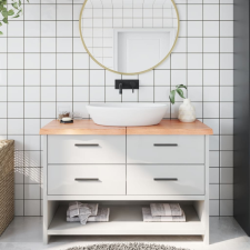 vidaXL világosbarna kezelt tömör fa fürdőszobai pult 120x50x4 cm fürdőszoba bútor
