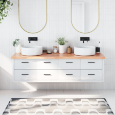 vidaXL világosbarna kezelt tömör fa fürdőszobai pult 180x50x4 cm fürdőszoba bútor