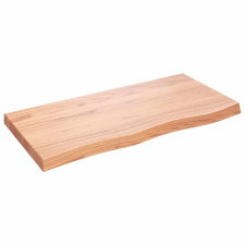 vidaXL világosbarna kezelt tömör tölgyfa fali polc 100x50x(2-6) cm (363688) bútor