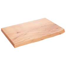 vidaXL világosbarna kezelt tömör tölgyfa fali polc 60x40x(2-4) cm (363648) bútor