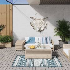 vidaXL Világoskék és fehér megfordítható kültéri szőnyeg 80 x 150 cm lakástextília