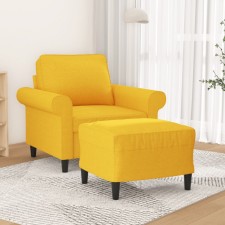 vidaXL világossárga szövet kanapéfotel lábtartóval 60 cm bútor