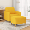 vidaXL világossárga szövet kanapéfotel lábtartóval 60 cm