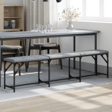 vidaXL világosszürke acél és szövet étkezőpad 186 x 32 x 45 cm bútor
