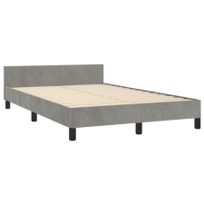 vidaXL világosszürke bársony ágykeret fejtámlával 120 x 190 cm (379547) ágy és ágykellék