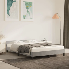 vidaXL világosszürke bársony ágykeret fejtámlával 140 x 200 cm ágy és ágykellék