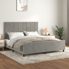vidaXL világosszürke bársony ágykeret fejtámlával 180 x 200 cm ágy és ágykellék