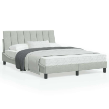 vidaXL világosszürke bársony ágykeret LED-világítással 120 x 200 cm ágy és ágykellék