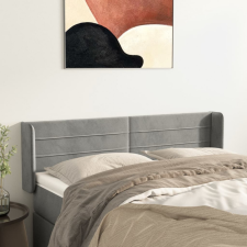 vidaXL világosszürke bársony fejtámla 147x16x78/88 cm ágy és ágykellék