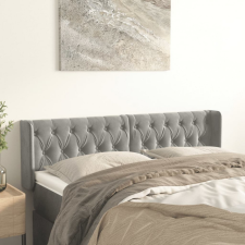 vidaXL világosszürke bársony fejtámla 147x16x78/88 cm ágy és ágykellék