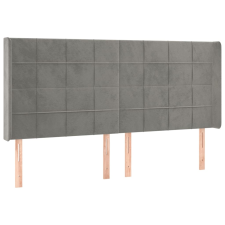 vidaXL világosszürke bársony fejtámla szárnyakkal 183x16x118/128 cm (3119640) ágy és ágykellék