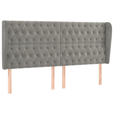 vidaXL világosszürke bársony fejtámla szárnyakkal 183x23x118/128 cm (3118352) ágy és ágykellék