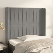 vidaXL világosszürke bársony fejtámla szárnyakkal 93x16x118/128 cm ágy és ágykellék