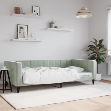 vidaXL világosszürke bársony kanapéágy 100 x 200 cm bútor