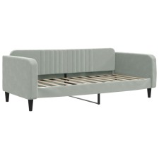 vidaXL világosszürke bársony kanapéágy 90 x 190 cm (354099) ágy és ágykellék