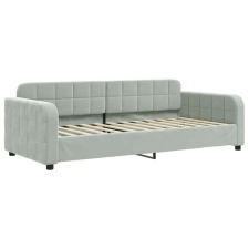 vidaXL Világosszürke bársony kanapéágy 90 x 200 cm ágy és ágykellék