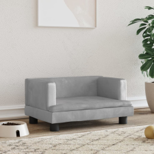 vidaXL világosszürke bársony kutyaágy 60 x 40 x 30 cm szállítóbox, fekhely kutyáknak