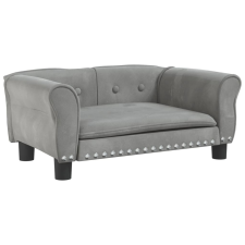 vidaXL világosszürke bársony kutyaágy 70 x 45 x 30 cm (171825) szállítóbox, fekhely kutyáknak