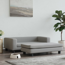 vidaXL világosszürke bársony kutyaágy hosszabbítóval 100 x 50 x 30 cm szállítóbox, fekhely kutyáknak