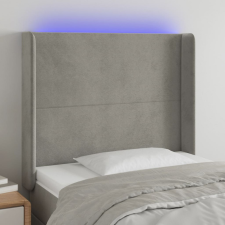 vidaXL világosszürke bársony LED-es fejtámla 103x16x118/128 cm ágy és ágykellék