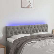 vidaXL világosszürke bársony LED-es fejtámla 144 x 7 x 78/88 cm ágy és ágykellék