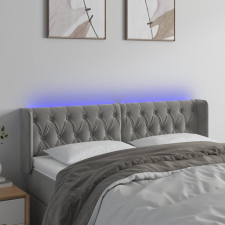 vidaXL világosszürke bársony LED-es fejtámla 163 x 16 x 78/88 cm ágy és ágykellék