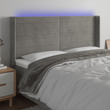 vidaXL világosszürke bársony LED-es fejtámla 163x16x118/128 cm ágy és ágykellék