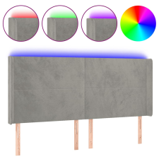 vidaXL világosszürke bársony LED-es fejtámla 163x16x118/128 cm (3123822) ágy és ágykellék