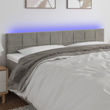 vidaXL világosszürke bársony LED-es fejtámla 180x5x78/88 cm ágy és ágykellék
