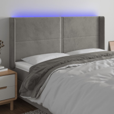 vidaXL világosszürke bársony LED-es fejtámla 183x16x118/128 cm ágy és ágykellék