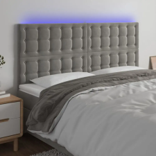 vidaXL világosszürke bársony LED-es fejtámla 200x5x118/128 cm ágy és ágykellék
