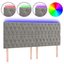 vidaXL világosszürke bársony LED-es fejtámla 200x7x118/128 cm (3122826) ágy és ágykellék