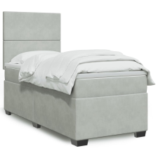 vidaXL világosszürke bársony rugós ágy matraccal 100 x 200 cm ágy és ágykellék