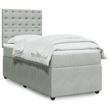 vidaXL világosszürke bársony rugós ágy matraccal 100 x 200 cm ágy és ágykellék