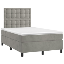 vidaXL világosszürke bársony rugós ágy matraccal 120 x 190 cm ágy és ágykellék