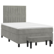 vidaXL világosszürke bársony rugós ágy matraccal 120 x 190 cm ágy és ágykellék