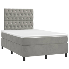 vidaXL világosszürke bársony rugós ágy matraccal 120 x 190 cm ágy és ágykellék