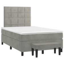 vidaXL világosszürke bársony rugós ágy matraccal 120 x 190 cm ágy és ágykellék